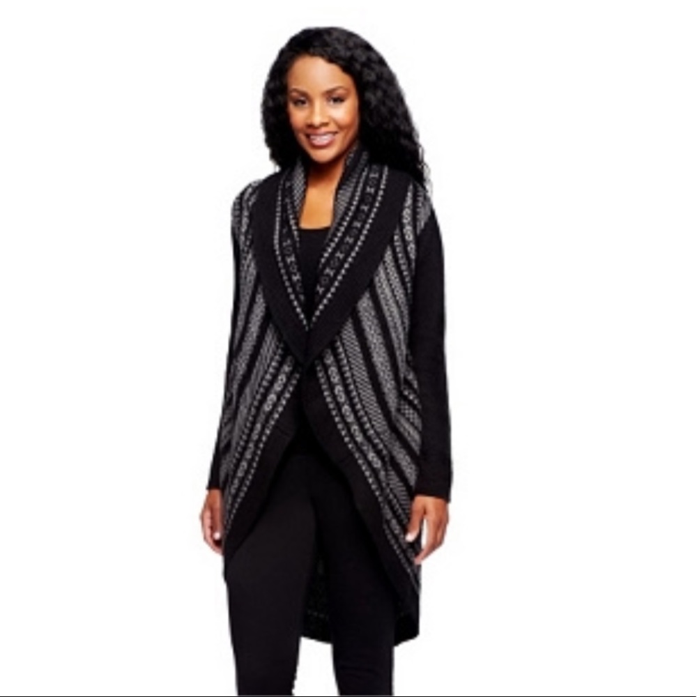 LOGO Draped Knit Sweater w/ Shawl Collar